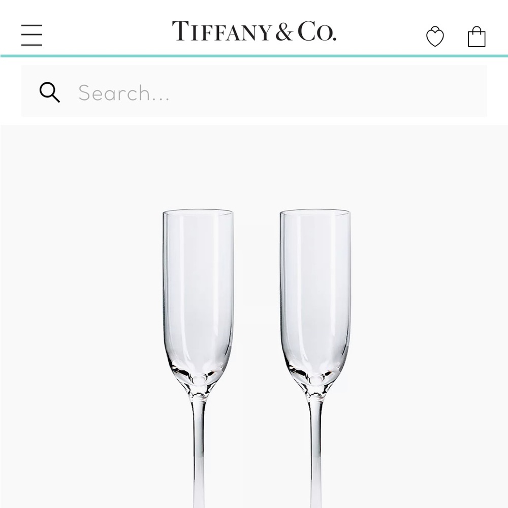 NWT TIFFANY AND CO CRYSTAL CHAMPAGNE FLUTES
